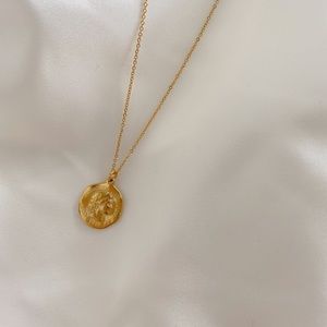 Coin Medallion Necklace Tarnish/water resistant